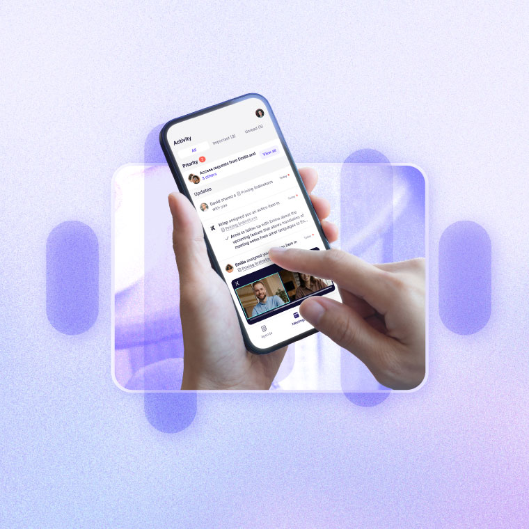 Krisp mobile product interface and marketing hero graphic